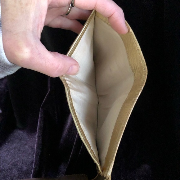 VERY RARE!! Prada gold metallic leather wallet! Would be great on chain! - Picture 14 of 16